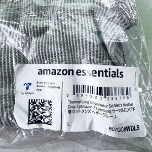 Mens Thermal Long Underwear Set Long Johns‎ Gray L Essentials NEW in Sealed Pack